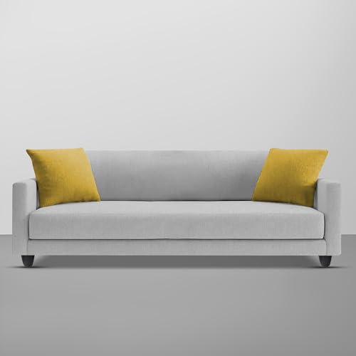 Image of Casaliving Dominic 3 Seater Sofa Set for Living Room (Grey Fabric) Premium Fabric Sofa