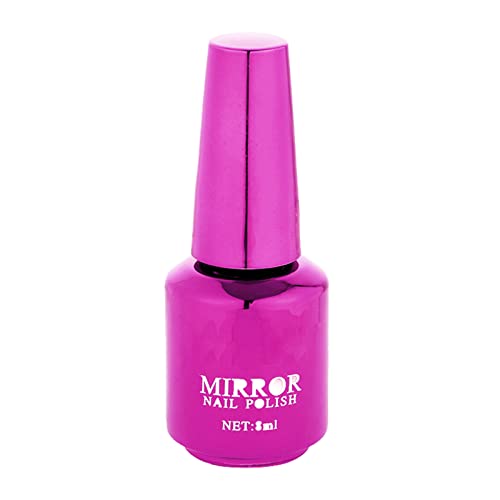 XZincer Esmalte de uñas con efecto espejo metálico, duradero, multicolor, 8 ml, color naranja y neón (H, talla única)