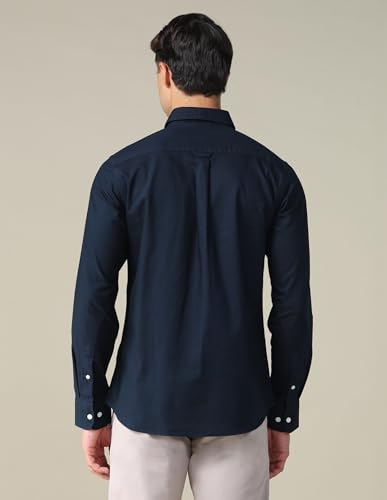 Image of U.S. Polo ASSN. Solid Tailored Fit Shirt for Men - 100% Cotton, Breathable & Comfortable, Full Sleeves Casual Shirt for Men