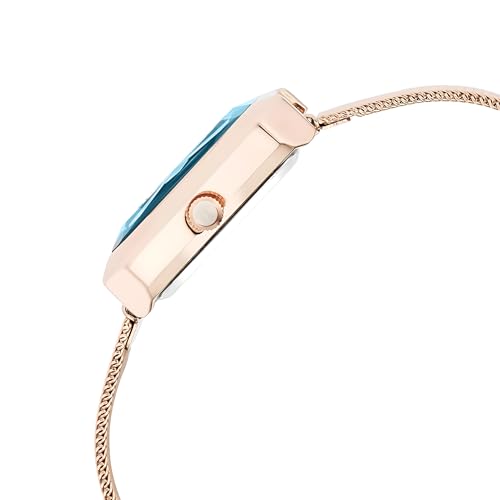 Image of Carlton London Women Brixton Analog Watch, Rectangle Dial, Stainless Steel Mesh Strap, Quartz Movement, 30M Water Resistant, Casual Wear
