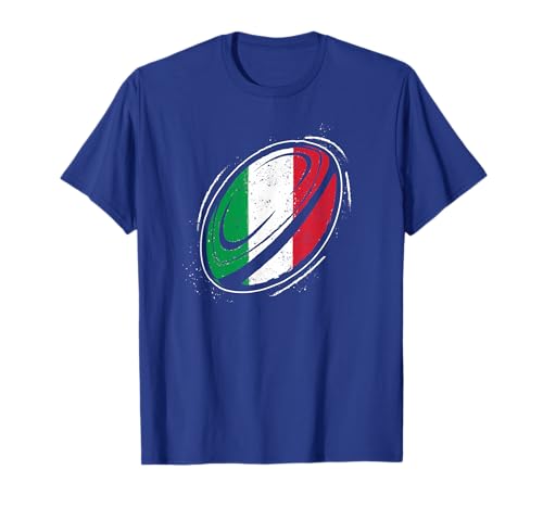 Italien Flagge auf Rugbyball für Italienische Rugby Fans T-Shirt