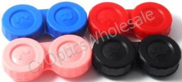 4 Contact Lens Soaking Storage Cases UK Made - Black - Red - Pink - blue