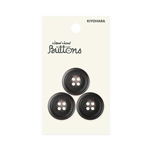 KIYOHARA ナウナウボタン 水牛調ボタン 4つ穴 3個入り 直径20mm 茶 NWN2488