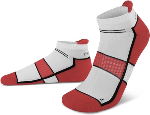 normani 4 Paar Running Sport Sneaker Funktionssocken mit Frotteesohle verstärkt Farbe Hibiscus...