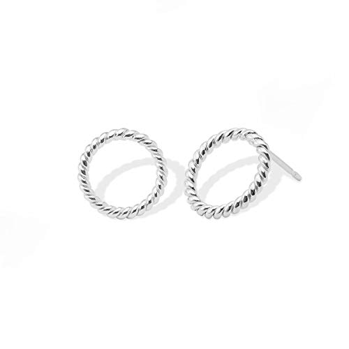 Boma Jewelry Sterling Silver Open Circle Rope Stud Earrings