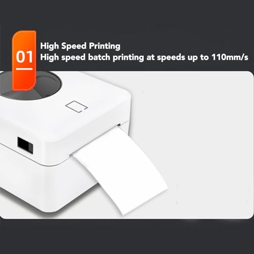 Image of VBESTLIFE Thermal Label Printer, 110mm / s High Speed 2x10 Direct Label Printer 203DPI USB Shipping Label Printer Portable for Small Business, Address, Office, Home (US Plug)