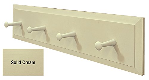 Sawdust City Pine Coat Rack with Pegs - 2 Long Solid Cream
