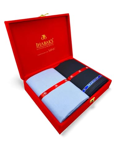 Image of JHABAK'S Unstitched Cotton Blend Solid Shirt & Trouser Fabric - 2.25 m Shirt Cloth - 1.20 m Pant Piece