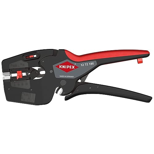 KNIPEX NexStrip Automatische Abisolierzange 0 03 10mm mit Crimpfunktion Aderendhülsen bis 4mm mit Feineinstellung 12 72 190