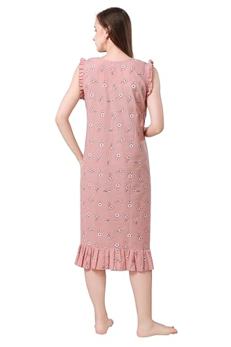 Image of Women's Viscose Blend Comfort Short Nighty with Side Pockets | Soft Printed Short Night Dress for Everyday Wear | Easy to Wear (CS5001)