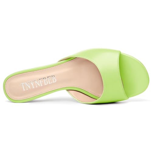 Image of TNYNFBEB Womens Low Kitten Heel Open Toe Sandals Mules Shoes Slingback Prom Party Dress Summer 1.4 Inches Heels