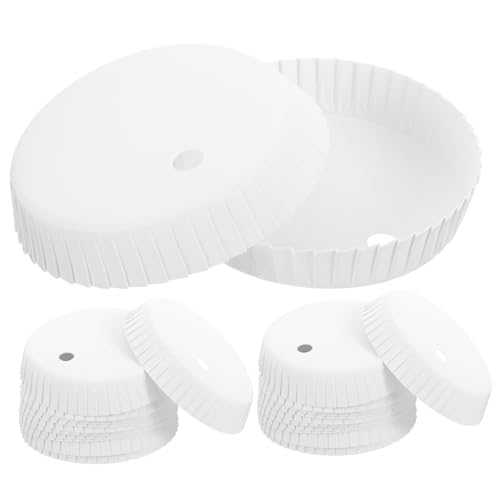 FOMIYES 100pcs Paper Cup Covers Disposable Round Lids Paper Cup Protectors Small Round Covers for Hotel Cafe Shop