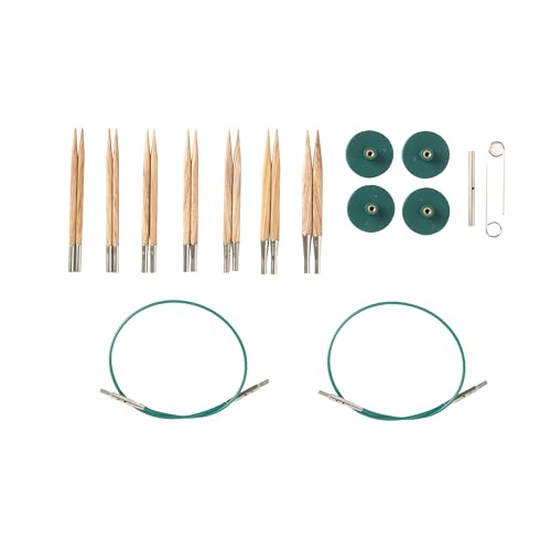 Image of Knit Picks Options 2-3 /4 inch Short Tip Square Interchangeable Wood Knitting Needle Set (Foursquare Sunstruck)