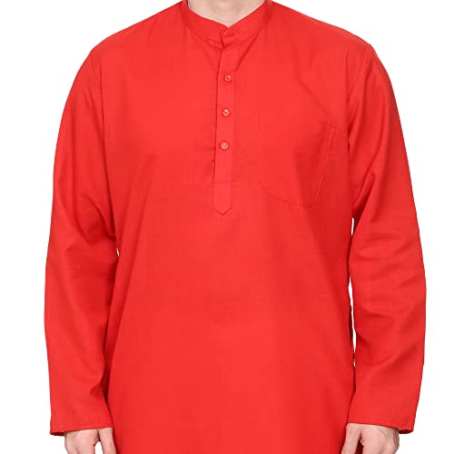 Image of ITOS365 Men Cotton Blend Kurta Pyjama Set Party Fashion Regular Ethinic Wear Indian Dress Gift for Men