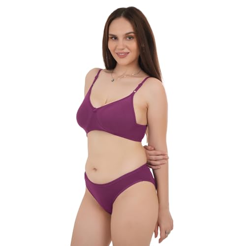 Image of UNITRUST Premium Lingerie Set with Full Coverage Non-Padded Bra and Hipster