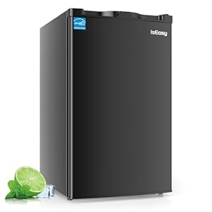 Mini Fridge with Freezer 4.4 Cu.Ft, Single Door Small Refrigerator 5 Settings Adjustable Thermostat, Energy-efficient,Single Door, Low Noise,Compact Refrigerator for Dorm, Office, Bedroom