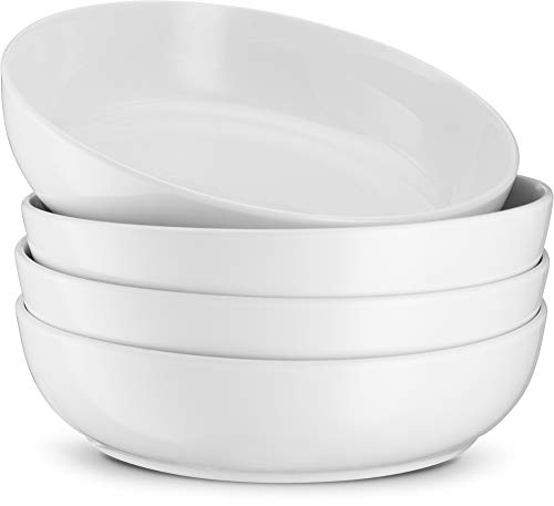 Comparison: Best Salad Bowl Set 7 KooK Pasta Bowl, Salad Bowls, Bowls, Serving Bowls, Soup, Ceramic, Large Capacity, Microwave & Dishwasher Safe, Set of 4, 40 Oz, (White)
