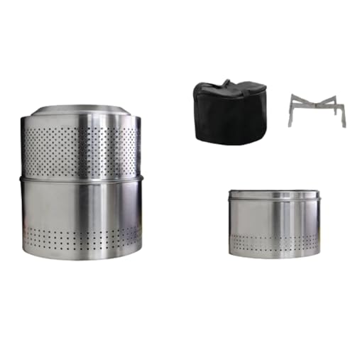 Dudass 二次燃焼 焚き火台 フレイムストーブ パティオストーブ ステンレススチール 持ち運びが簡単 折りたたみ式 キャンプ 裏庭 パティオ 庭 ピクニックに最適 (A)