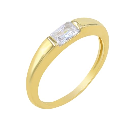 Bague de fiançailles en argent 925 et plaqué or 18k avec oxydes de zirconium raffinés