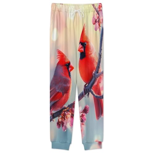 Cardinal Bird Flowers Men’s Pajama Set Long Sleeve Top And Pants Loungewear Sleepwear Pjs Nightwear2