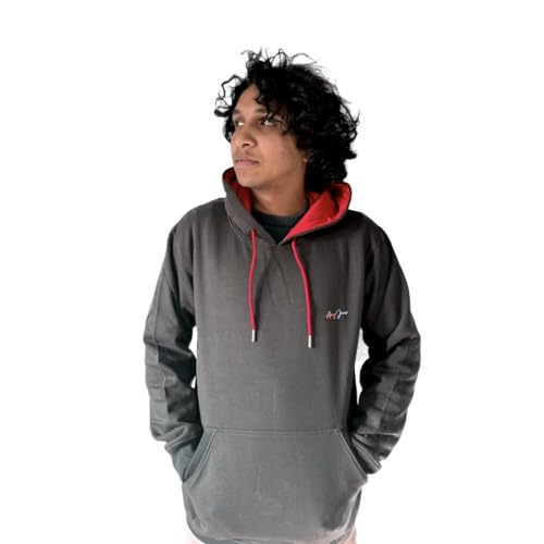 Image of Cotton Unisex Regular Fit Pullover Solid Hoodie Sweatshirt for Men & Women | Full Sleeve Lightweight Hoodie with Pockets | Winter Wear
