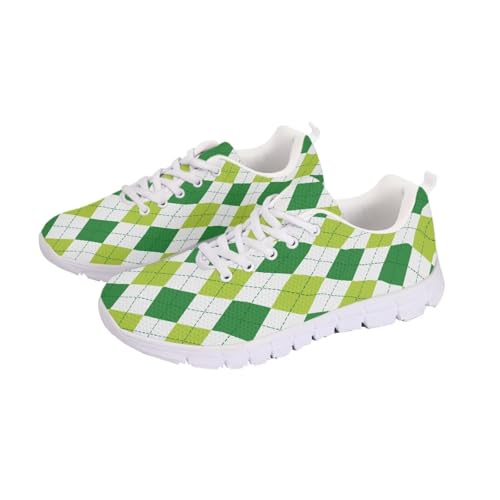 Women's Checkered Running Shoes Lightweight Mesh Sports Trainer Shoes Casual Walking Athletic Jogging Sneakers