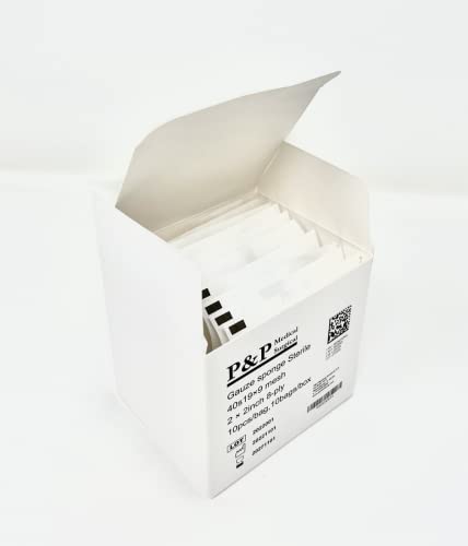 Gasas quirúrgicas estériles de algodón tejidas de alta calidad 8 capas 2"x2" Paquetes de 100, Caja de 500 unidades miniatura 2