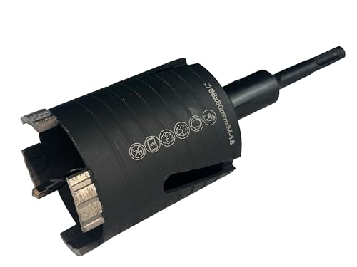 EDW Premium Diamant-Dosensenker 68 mm mit M16 Aufnahme 80mm Nutzlänge Dosenbohrer Turbo-Segmentiert für Mauerwerk Kalksandstein Ziegel - Diamant Bohrkrone inkl. SDS-Plus Adapter und Zentrierbohrer