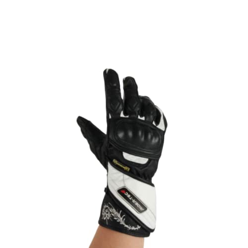 Rider-Tec guantes moto Cirrusfil Medium Mujer Piel rt4300-bw, Negro/Blanco, talla L Cover