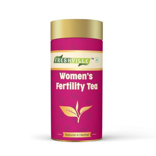 Freshville Women Fertility Tea | Pure & Natural | Helps With Hormonal Balance & Improves Fertility | Fennel, Nettle, Cinnamon, Ginger, Tulsi, Fenugreek, Spearmint, Shatavari, Moringa Tin (1Month)