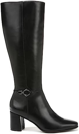 Naturalizer Womens Waylon Square Toe Knee High Boot Black Textured Wide Calf 7 M | Image 1