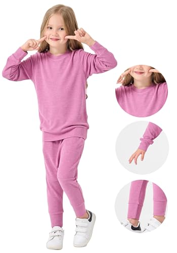 Image of Girls Boys 2-Piece Sweatsuit, Knit Sweatshirt Top & Jogger Pants Clothes Set, Toddler Kids Casual Outfits