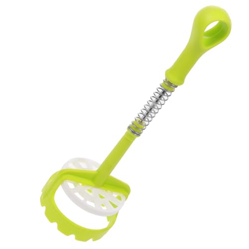 Cabilock Spring Loaded Potato Masher Automatic Kitchen Presser for Fruits Vegetables Easy to Use Non Slip Handle Convenient Hanging Random Color Kitchen Tool Random Color