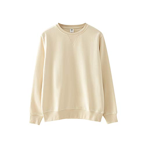 chouyatou Men s Active Heavy Blend Cotton Crewneck Pullover Sweatshirt Tops(Small,Beige)