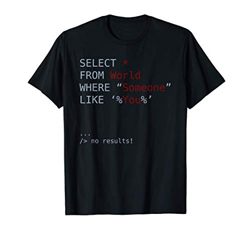 SQL No hay resultados Código Gracioso ESO Regalo Negro Camiseta