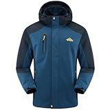 [ベンケ] 【雨風に強い】 アウトドアジャケット メンズ 登山ウェア 防水 登山服 ウインドブレーカー マウンテンジャケット 防風 撥水 [上着のみ] (ネイビー L)