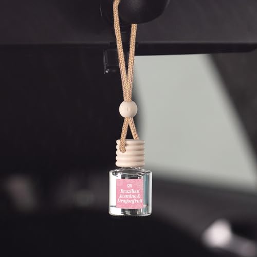 Image of CANDECraftCo Car Air Hanging Fragrance Oil, Car Auto Freshener for Essential Oils, Scents Fragrance Aromatherapy Automobile Diffuser, Long Lasting (Braziian Jasmine & Dragonfruit)
