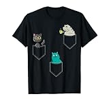 Photo Gallery simpatici gatti in tasche vintage kawaii anime caffè e amante dei gatti maglietta Photo Gallery simpatici gatti in tasche vintage kawaii anime caffè e amante dei gatti maglietta