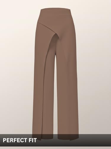 Image of GRECIILOOKS Trousers for Woman | Womens High Rise High Waist Flared Korean Style | Formal Pant for Women Office Wear| Track Pants for Womans Elegant for College & Events (Available in Plus Size)