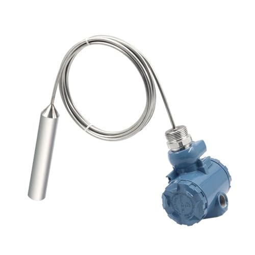 RWRAPS High Temperature Liquid Water Tank Level Sensor Transmitter 4-20mA LED Display Oil Gasoline Level Sensor for Tank(Size:1m Range 2m Cable)