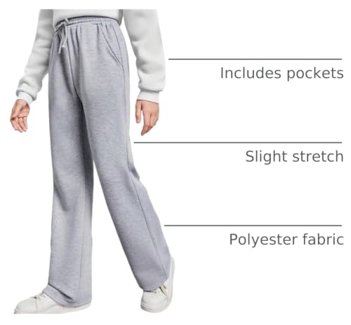 Image of SweatyRocks Girl's Drawstring Waist Straight Leg Sweatpants Solid Workout Joggers with Pockets