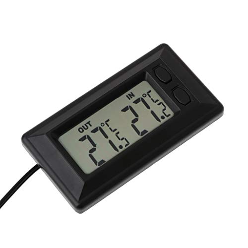 Thermomètre de voiture à l'intérieur extérieur LCD compteur de température à affichage numérique avec câble de 1,5 m, thermomètre pour voiture...