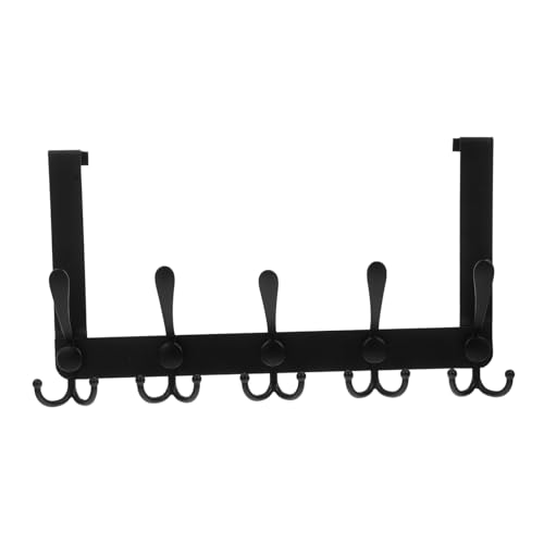 ERINGOGO Stainless Steel Door Back Hooks Over Door Towel Rack 5 Hooks Easy Install Space Saving for Bathroom Bedroom and Coat Hanger