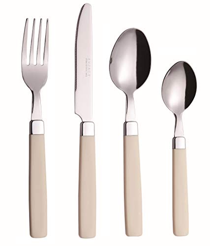 Exzact 16 Pcs Stainless Steel Flatware/Silverware Set - Color Handles - 4 x