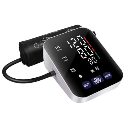 Blutdruckmessgerät V8 Ultra - Blutdruckmessgerät Oberarm mit Hochauflösender LED - Anzeige geeignet für Oberarmumfänge 22-42 CM Speicherung für 2 Benutzer AA - Batterie