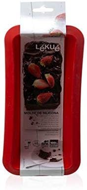 Lekue Baking Bread Loaf Pan/ Plum Cake, 9.5", Red