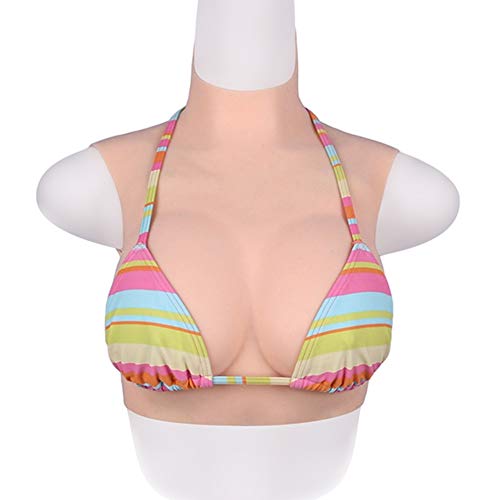 Leying Crossdresser Silikon Brustform 4. Generation Seiden Baumwoll Füllung Brust B Cup (1-Ivory White) Cover