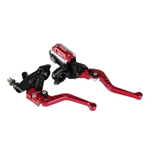 Levier de frein moto reglable rouge pour corriger un freinage mou en 22mm