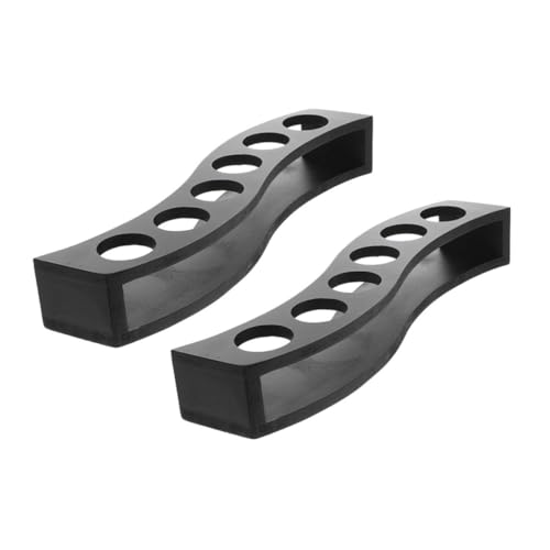 SOLUSTRE 2Pcs Wooden Shot Holder Serving Tray for Whiskey Wine Glasses Compact Cup Rack Organizer for Home Parties Bars Ktv and Gatherings Black