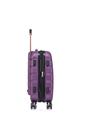 Image of Rockland Melbourne Hardside 2 Piece Expandable Spinner Wheel Luggage Set, Carry-On 20 inch and Tote 14 inch, Purple